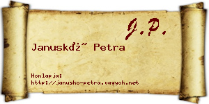 Januskó Petra névjegykártya